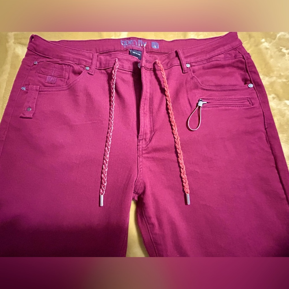 Born Fly Burgundy Forever Fly Jeans, Size 40x32